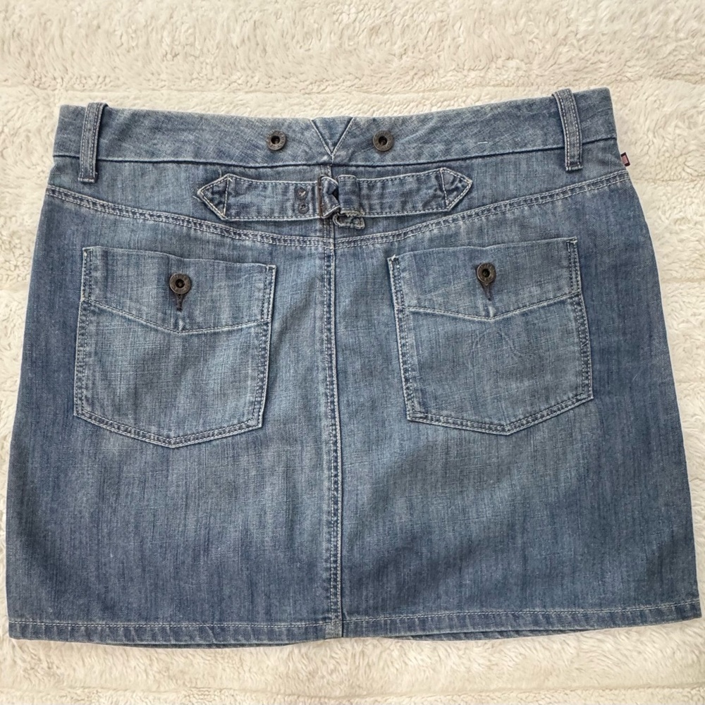 Polo Jeans Co. Ralph Lauren Y2K Vintage Blue Denim Mini Skirt - Picture 2 of 5